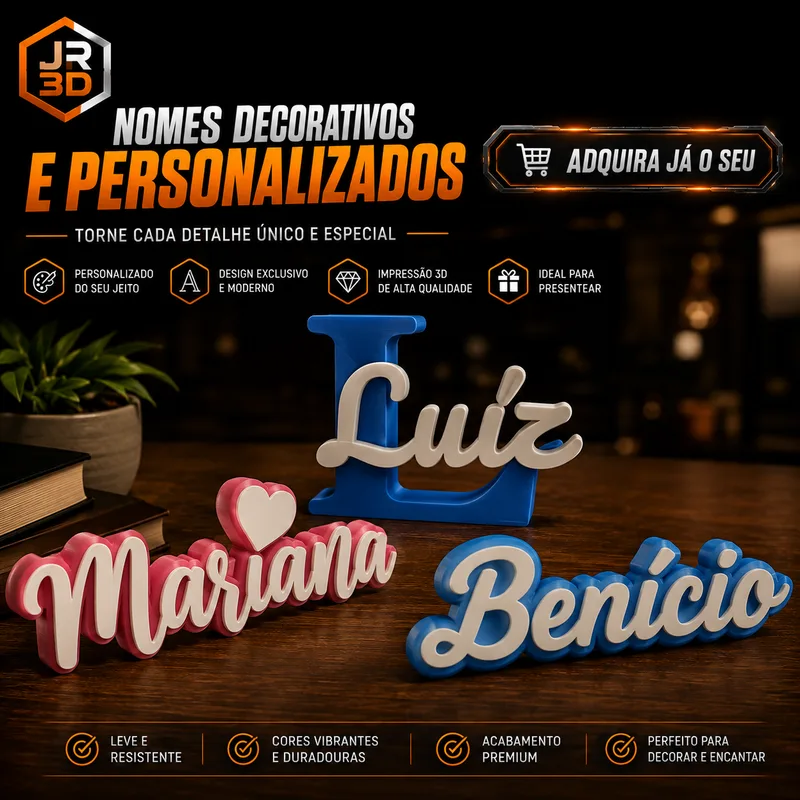 Nome decorativo com brilho